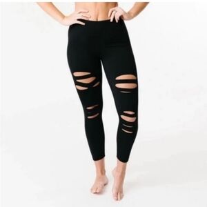 Zyia Active Black Slash Hi Rise 7/8 Length Leggings Pants Sz. 14-16 Never worn